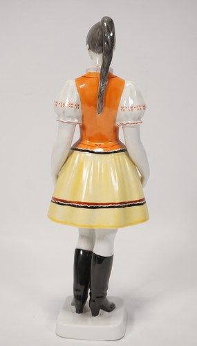 Vintage Hollohaza Hungary Porzellan Figur Dame in traditioneller Tracht ca. 30cm - Bild 5 von 10