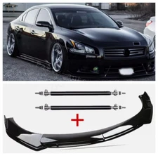 Front Bumper Lip Spoiler Splitter Body Kit Strut Rods For 09-15 Nissan Maxima US
