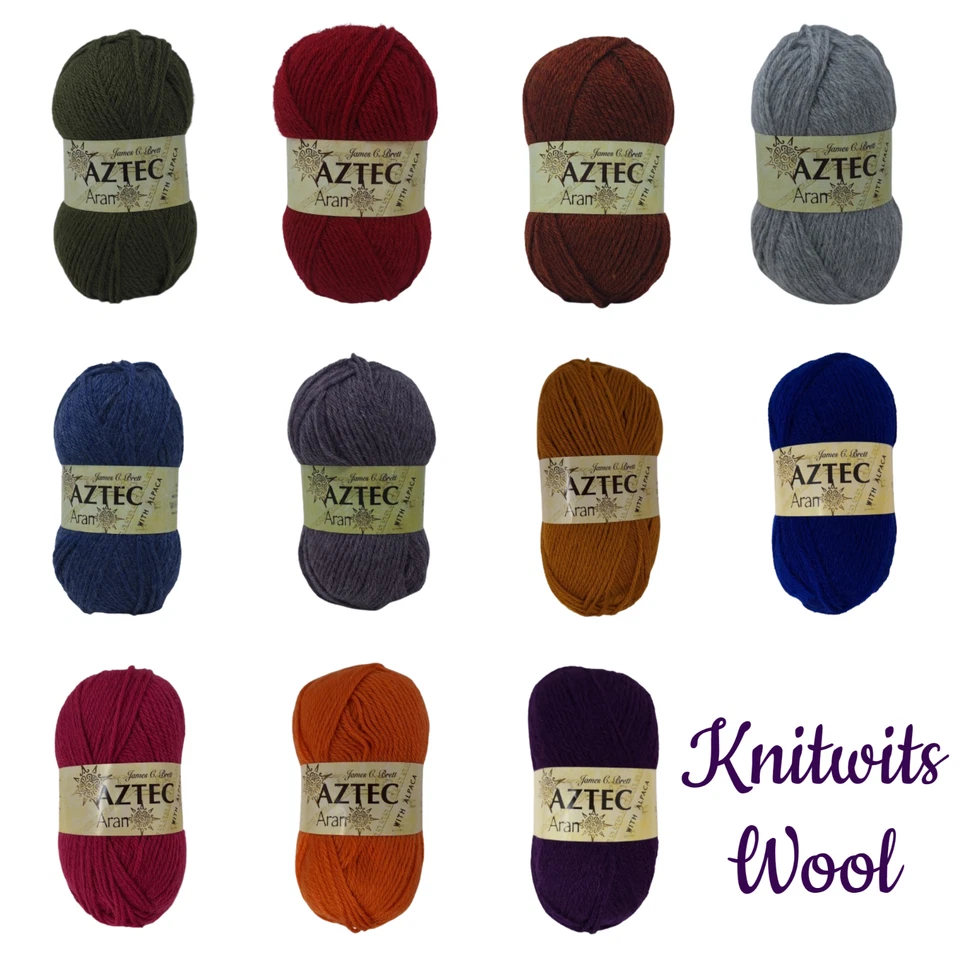 James C Brett Aztec with Alpaca Aran Knitting Crochet Yarn, 100g