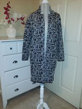 Nwt $78 Chelsea & Theodore Blackwhite Knit Long Cardigan Jacket Coat Sz. M Or L