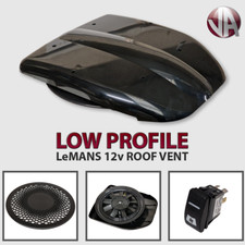 Motorised Roof Vent Fan 12V Black Low Profile Van Bus Caravan Dog Horse Pet