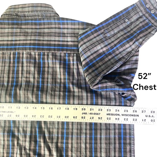 Camisa Beverly Hills Polo Club LS Negra Azul Rayas Manga Enrollable B&T Talla 2XLB - Imagen 9 de 11