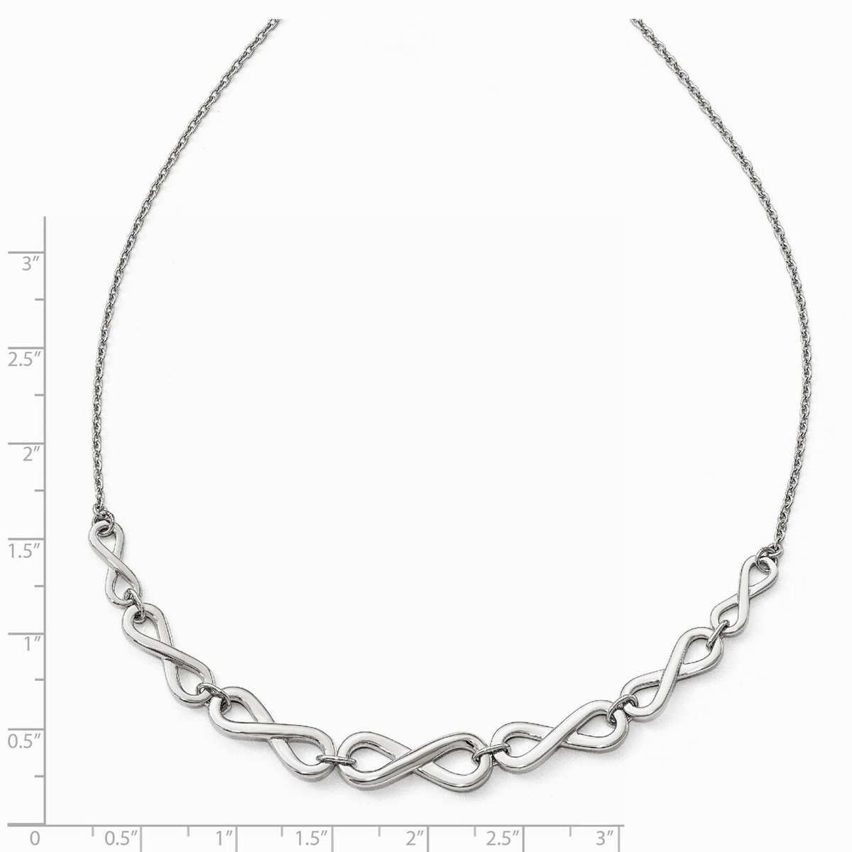 Leslie's Sterling Silver Polished Infinity with 2in ext. Necklace