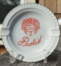 Vintage Paoli's Restaurant Round Ashtray White