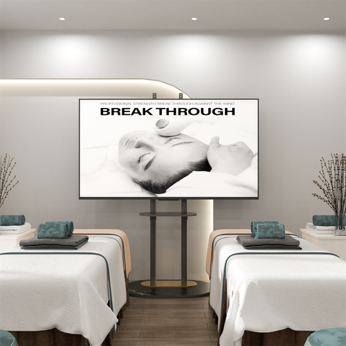 Universal TV Floor Stand with Mount for 40-75 in LCD LED Flat TVs Metal + Marble - Picture 7 of 17