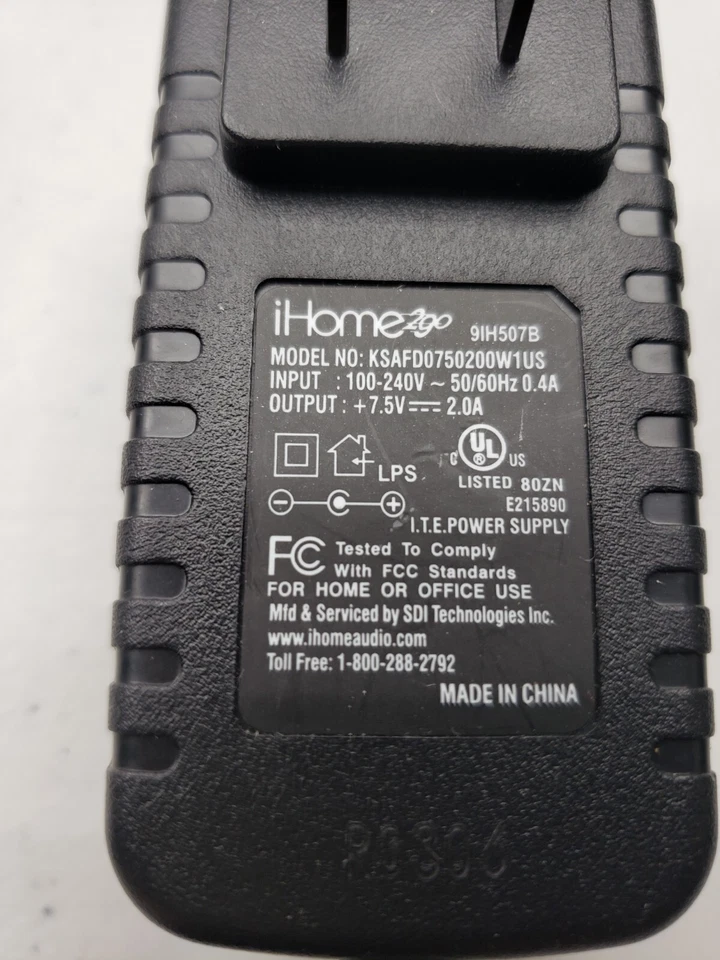 ADAPTADOR DE CORRIENTE ORIGINAL KSAFD0750200W1US S015AU0750200 pieza de cable Foto 2 de 2