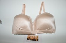 Breezies Size Large Microfiber and Lace Wirefree Contour Bra Sunbeige