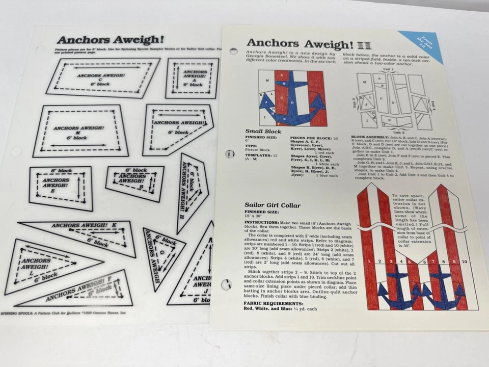 Spinning Spools Quilt Patterns Lot of 6 With Mylar Templates “From the Sea” - Image 3 of 4