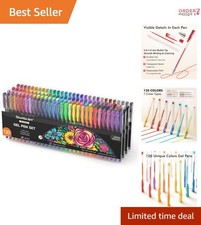 120 Colors Gel Pen Set Art Supplies for Coloring Doodling Drawing Write