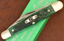 HEN & ROOSTER BERTRAM CUTLERY SOLINGEN GERMANY GREEN BONE WHITTLER KNIFE (27827)