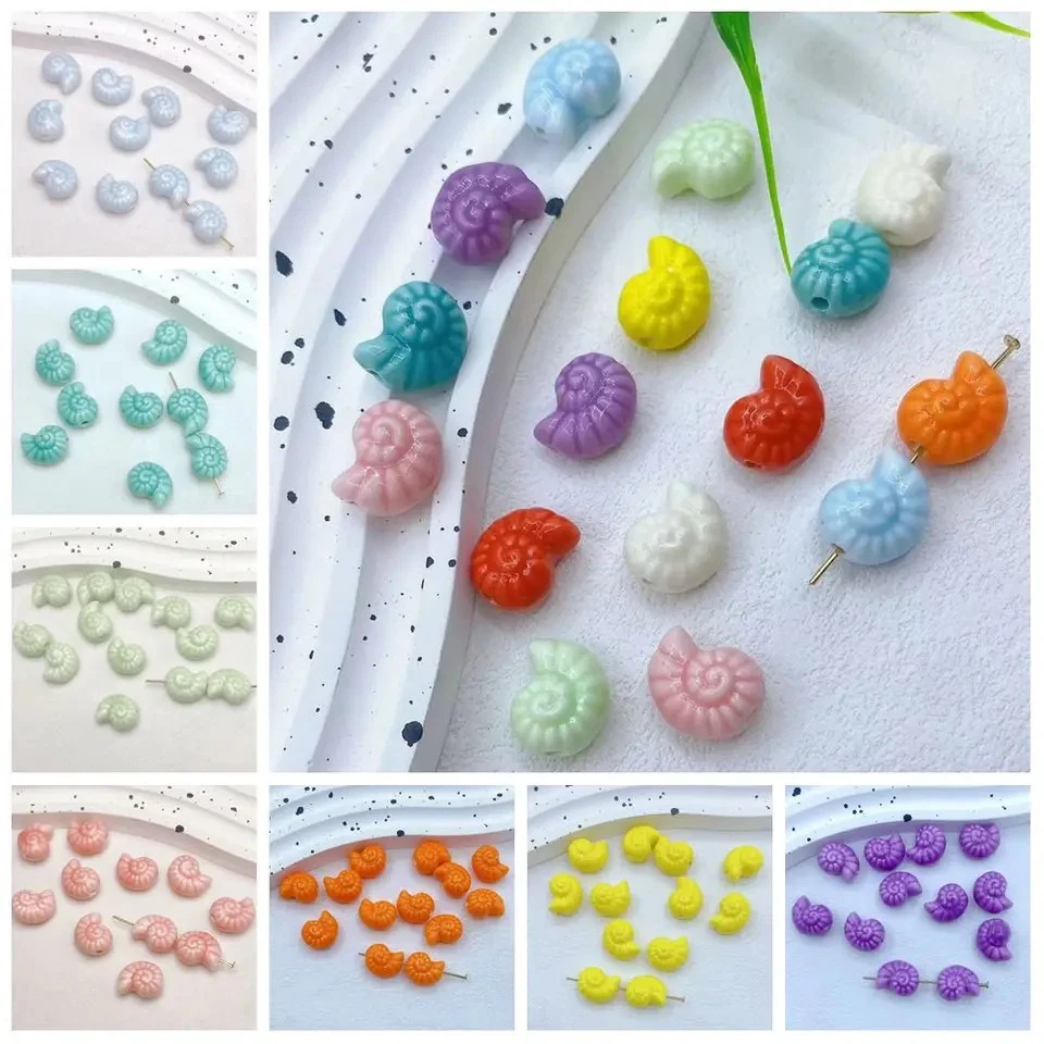 Cuentas espaciadoras de cerámica concha de caracol de 10 piezas hebra cuentas sueltas hechas a mano hebra encontrar Foto 4 de 4