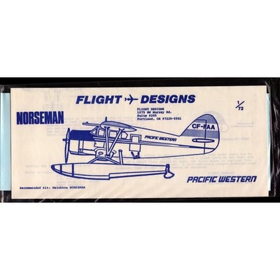 Flight Designs Norseman 1/72 Scale Decal Sheet Pacific Western CF-FAA