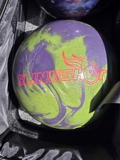 Brunswick SLINGSHOT Green  Purple Bowling Ball USBC Drilled