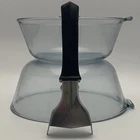 Pyrex Flameware Stovetop Saucepans 833B 834B w/Handle 1936-mid 1940s USA 1.5 2qt