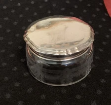 Victorian•CutCrystal&Sterling PowderJar•Hallmarks•5603•.       Antique