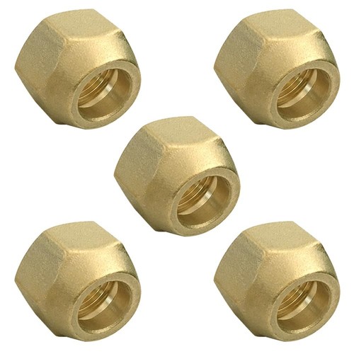Joywayus 5 Pack Brass 1/4" Flare Nut SAE 45 Degree Flare Tube Fitting