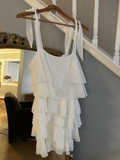 Show Me Your Mumu Rowen Ruffle Mini Dress White, Size Large
