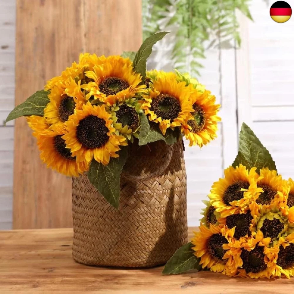 Große Künstliche Sonnenblumen Deko, 60cm Lange Stiel Seide Gefälschte Sonnenblum - Bild 2 von 4