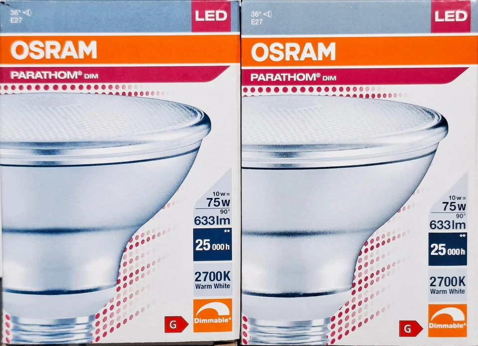 2 x Dimmable LED PAR30 Floodlight Globes / Bulb 10W 240V E27 Warm White 2700K - Image 2 of 4