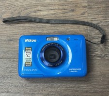 Nikon COOLPIX S30 10.1MP Waterproof Digital Camera Blue Tested Working READ 