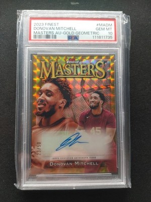 2023 Topps Finest  Masters Auto Donovan Mitchell #MA-DM Gold Refractor /50 PSA10