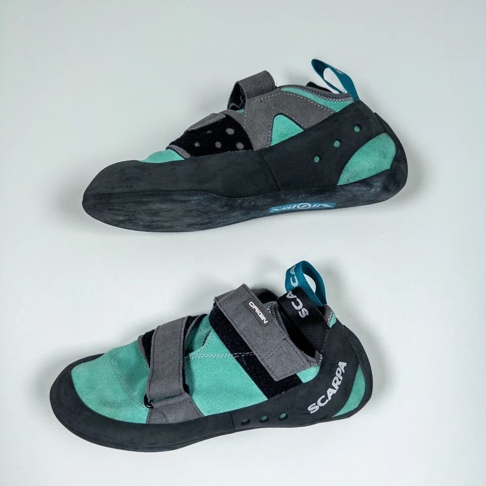 Scarpa ORIGIN WMN green-blue Rock climbing shoes EU 40 US W 8.5 Teal Suede Italy - Image 2 of 4