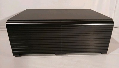 Vintage 2 Drawer CD Storage Cabinet 56 Compact Discs Black Rigid Plastic Case