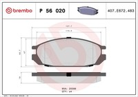 Bremsbelagsatz Scheibenbremse Prime Brembo P 56 020 FüR Nissan GR Patrol 4 Y60