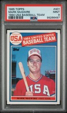 1985 TOPPS 1984 USA BASEBALL TEAM #401 MARK MCGWIRE PSA 9