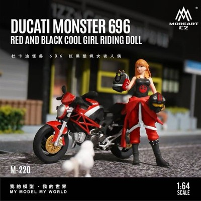 1/64 MoreArt Motorcycle Figure DUCATI MONSTER 696 Red/Black