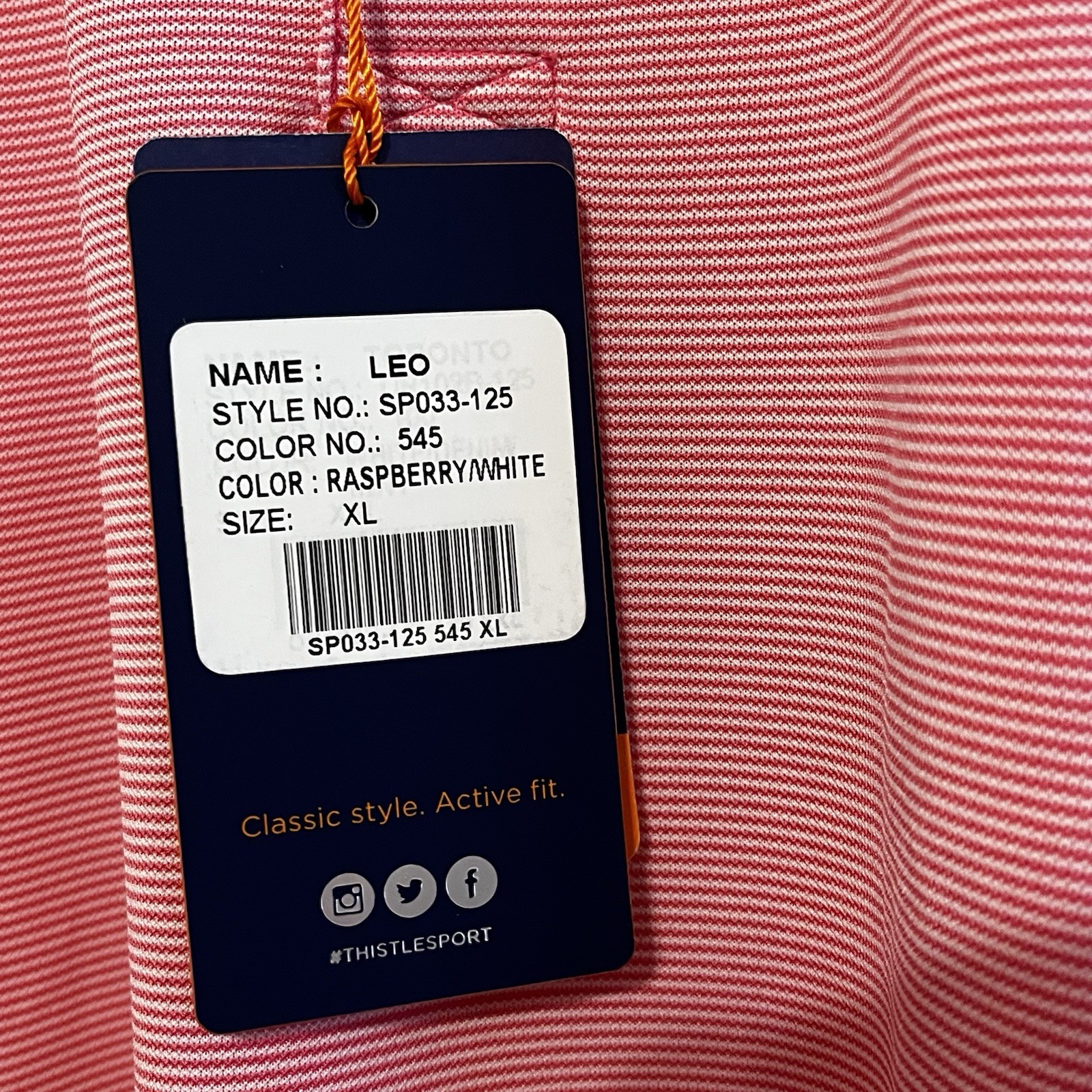 Donald Ross Sport Fit Men's Golf Polo Shirt, XL, Leo, Raspberry/White, NWT