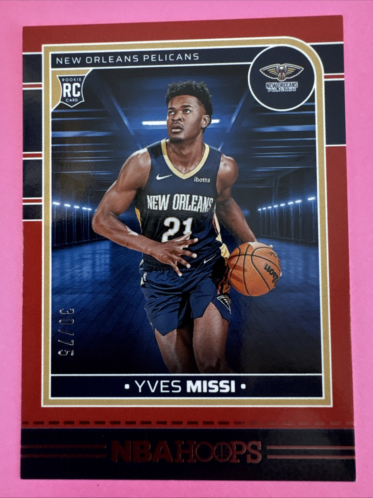 2024-25 Panini NBA Hoops Basketball Yves Missi #251 30/75 Red Pararllel SP