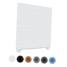 Window Blinds Cordless No Drill Cut to Size Clip On 24"W x 59"H White - 1 Pack