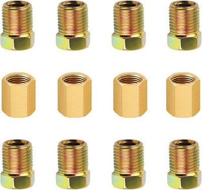 3/8''-24 Thread 3/16'' Brake Line Fittings Kit with 8 Nuts & 4 Color: 12PCS-3/16