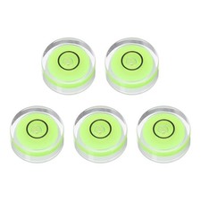 5pcs Round Bubble Level 15x6mm Mini Circular Bullseye Spirit Levels, Green