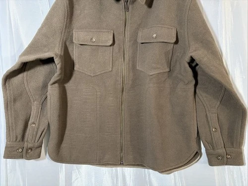 RARE Best Made Co. Borwn Wool Flannel Overshirt Men's 2XL/XXL Zip Shacket B2181 image 3