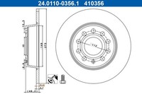 2X Ate 24.0110-0356.1 Bremsscheibe FüR VW