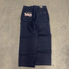 Vintage 90's Y2K Solo Semore Jeans Mens 40x32 Blue Baggy Wide Leg Deadstock
