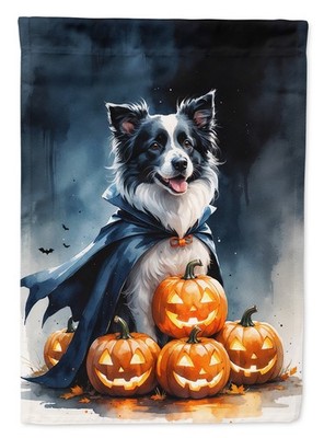 Caroline's Treasures Border Collie Puppy Halloween House Flag DAC8405CHF