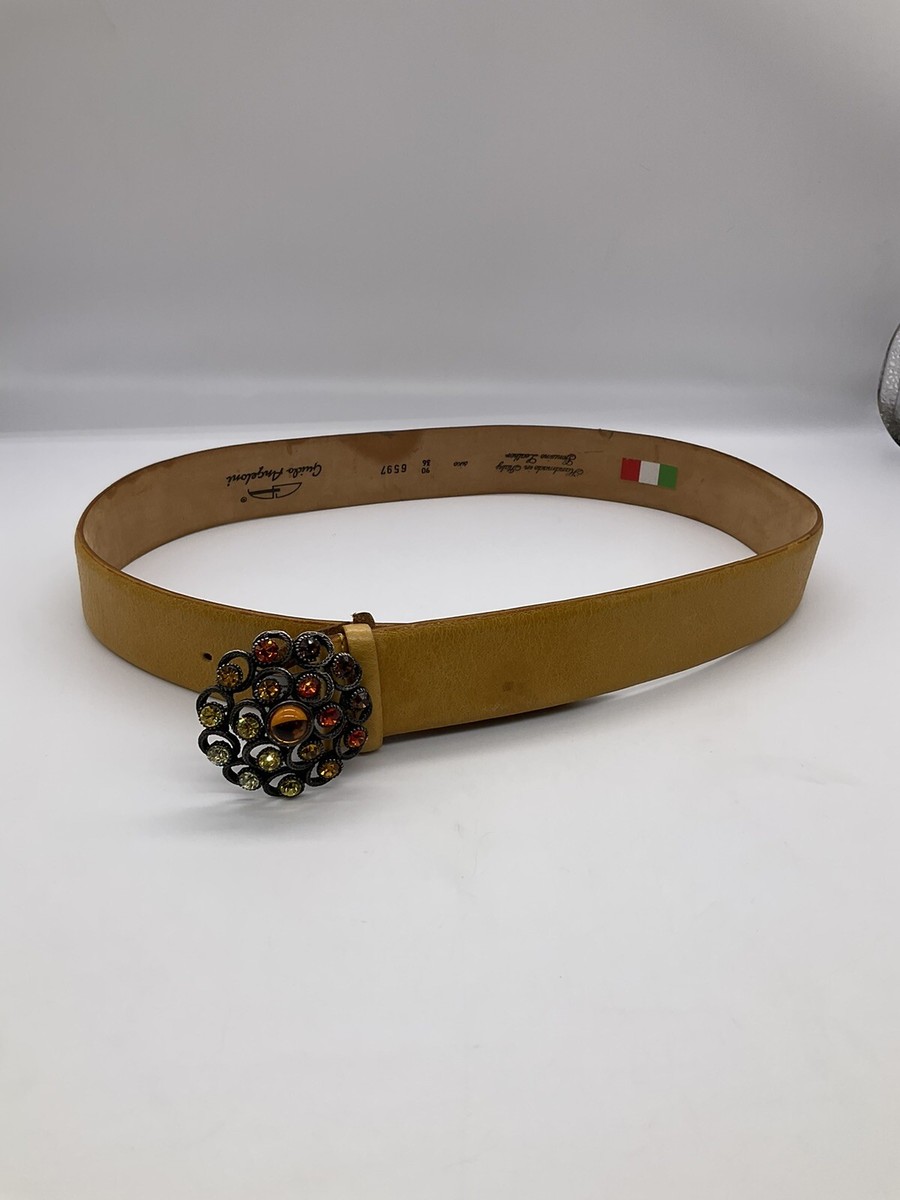 GUIDO ANGELOUI ITALIAN MADE LEATHER BELT‎ Guido Angeloni Genuine Leather Belt Handmade in Italy OLIVE  main image 2