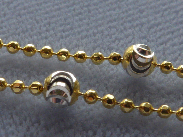 10-Inch Sterling Silver Two-Tone Anklet – .925 Italy Gold Over Silver - View #3
