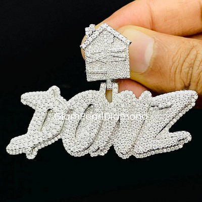 Hip Hop Unique Letter Name Pendant Round Cut VVs Moissanite Iced Out 925 Silver