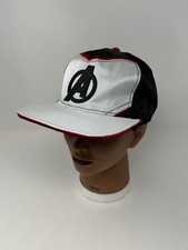 Marvel Comics The Avengers SnapBack Hat Cap White Black Raised Symbol E9