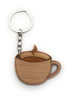 Portachiavi H-Customs Con Ciondolo A Forma Di Tazza Da Caffè – Colore Argento – Design Originale
