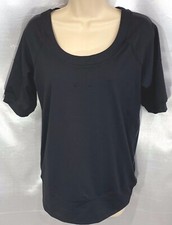 VERY NICE WOMENS AETHER ATHLETIC SHIRT SHT SLEEVE BLACK SIZE 3 USA MADE VGC DB`1