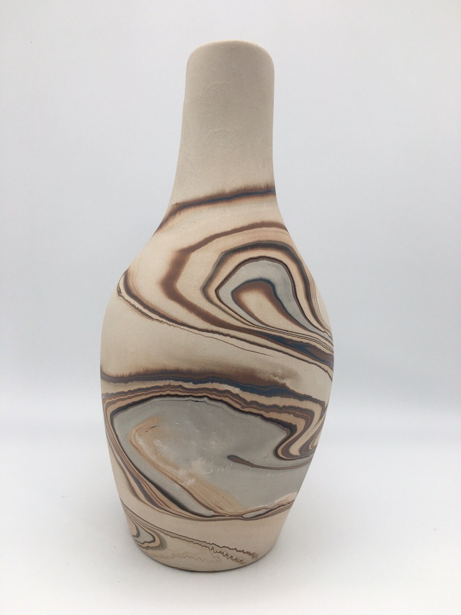 Vintage Nemadji Wedding Vase Large 10 inch Signed Double Spout USA