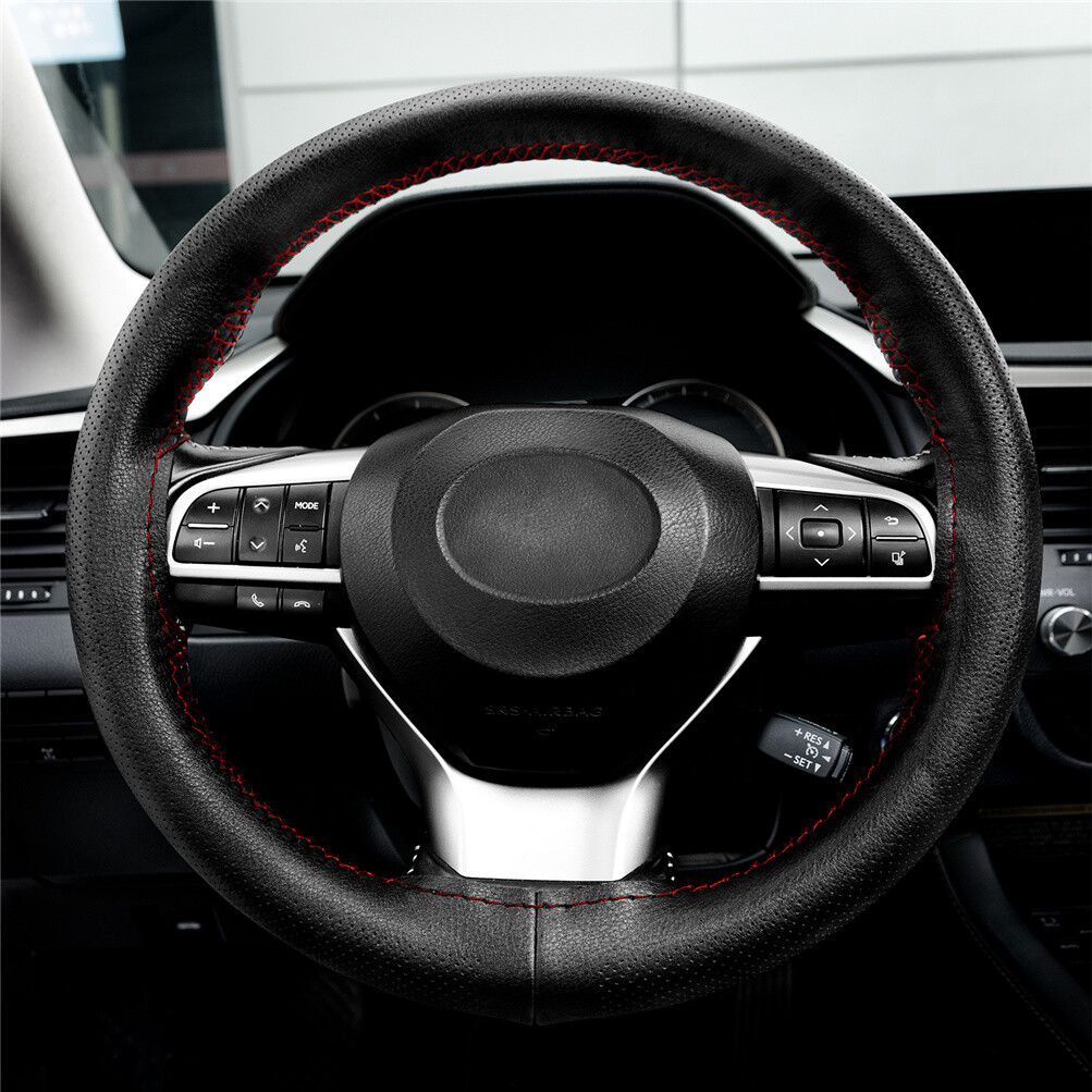 DIY Genuine Leather Breathable Non-Slip Steering Wheel Cover – Car Accessories