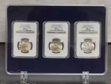 3 Grids Acrylic / EVA in Blue Display Frame Show Case For NGC/PCGS/ICG Holder