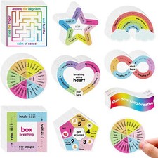 72 Pieces Anxiety Sensory Stickers Textured Classic Color