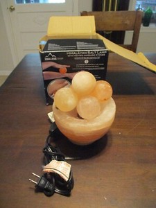 Authentic Himalayan Glow Salt Lamp 5 Heated Massage Stones spa experience